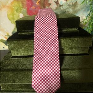 Neiman Marcus Red and White Checkered Tie